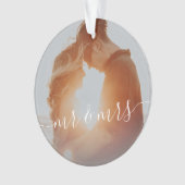 Elegante moderne Weihnachten als Herr. & Frau Foto Ornament (Vorderseite)