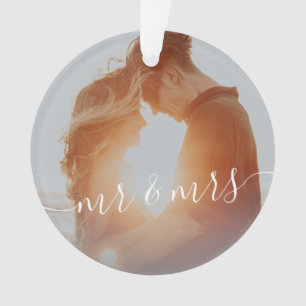 Elegante moderne Weihnachten als Herr. & Frau Foto Ornament