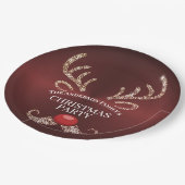 Elegante Moderne Weihnachten mit Roten und Goldmed Pappteller (Schrägansicht)