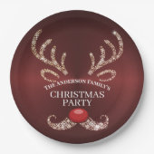Elegante Moderne Weihnachten mit Roten und Goldmed Pappteller (Vorderseite)