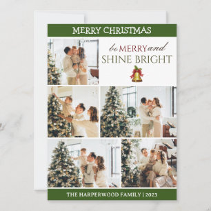 Elegante moderne Weihnachts-Familienfotocollage Feiertagskarte