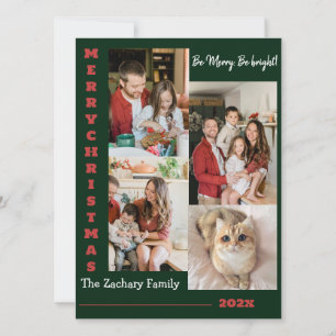 Elegante moderne Weihnachts-Familienfotocollage Feiertagskarte