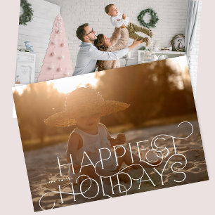 Elegante & Moderne WEIHNACHTS Foto LOCKIGE Glückli Feiertagskarte