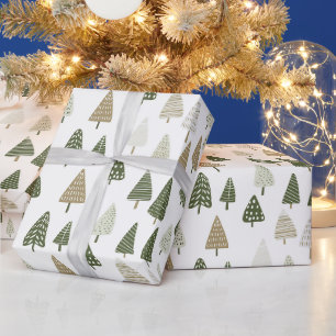 Elegante Moderne Weihnachtsbäume Geschenkpapier