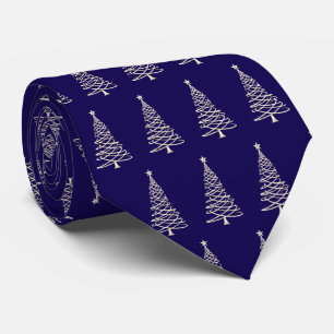 Elegante moderne Weihnachtsbäume in Navy Blau gemu Krawatte