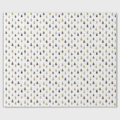 Elegante Moderne Weihnachtsbäume & Sterne Geschenkpapier (Flach)