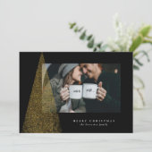 Elegante, moderne Weihnachtsbaumfotokarte Feiertagskarte (Stehend Vorderseite)