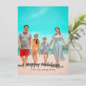 Elegante Moderne Weihnachtsfeiertage Skript-Foto Feiertagskarte (Stehend Vorderseite)