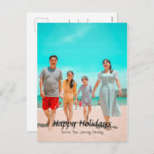 Elegante Moderne Weihnachtsfeiertage Skript-Foto Feiertagspostkarte (Vorne/Hinten)