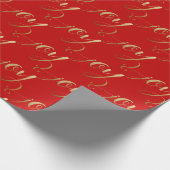 Elegante moderne Weihnachtsfreude Gold Red Geschenkpapier (Ecke)
