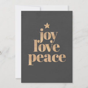 Elegante moderne Weihnachtsfreude, Liebe & Frieden Feiertagskarte