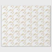 Elegante moderne Weihnachtsjubiläum Gold White Geschenkpapier (Flach)