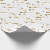 Elegante moderne Weihnachtsjubiläum Gold White Geschenkpapier (Ecke)