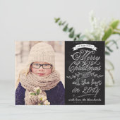 Elegante Moderne Weihnachtskarte im Chalkboard Feiertagskarte (Stehend Vorderseite)