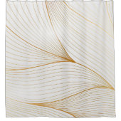 Elegante, moderne, weiße Blätter Duschvorhang (Vorderseite)