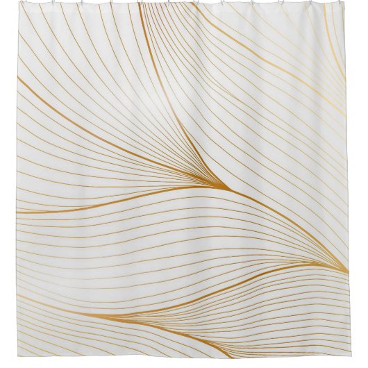 Elegante, moderne, weiße Blätter Duschvorhang (Vorderseite)