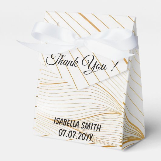 Elegante, moderne, weiße Blätter Geschenkschachtel (Vorderseite)