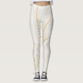 Elegante, moderne, weiße Blätter Leggings (Vorderseite)