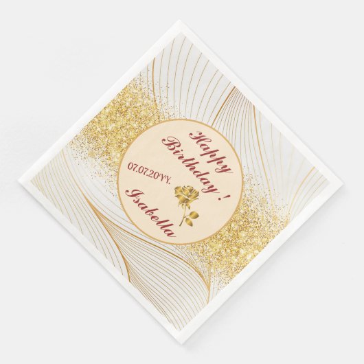 Elegante, moderne, weiße Blätter Serviette (Ecke)