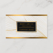 Elegante, moderne, weiße Blätter Visitenkarte (Vorderseite)