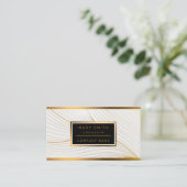 Elegante, moderne, weiße Blätter Visitenkarte (Stehend Vorderseite)