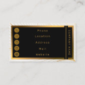 Elegante, moderne, weiße Blätter Visitenkarte (Rückseite)