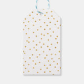 Elegante moderne weiße Goldfetti-Dots Geschenkanhänger (Vorderseite)