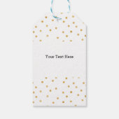 Elegante moderne weiße Goldfetti-Dots Geschenkanhänger (Rückseite)