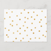 Elegante moderne weiße Goldfetti-Dots Postkarte (Vorderseite)