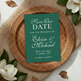 Elegante, moderne, weiße Hochzeit retten das Datum Save The Date