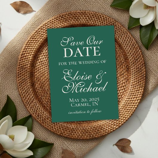 Elegante, moderne, weiße Hochzeit retten das Datum Save The Date