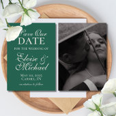Elegante, moderne, weiße Hochzeit retten das Datum Save The Date