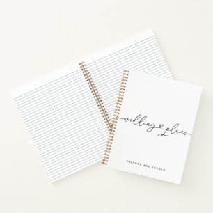 Elegante moderne weiße Hochzeitspläne Herz Notizblock