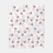 elegante moderne weiße MarmorRosengoldananas Fleecedecke (Vorderseite)