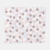 elegante moderne weiße MarmorRosengoldananas Fleecedecke (Vorderseite (Horizontal))