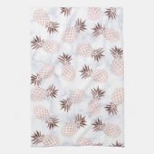 elegante moderne weiße MarmorRosengoldananas Handtuch (Vertikal)