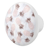 elegante moderne weiße MarmorRosengoldananas Keramikknauf (Rechts)