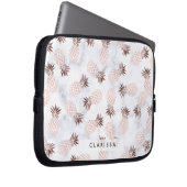 elegante moderne weiße MarmorRosengoldananas Laptopschutzhülle (Vorne Rechts)