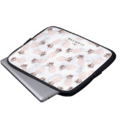 elegante moderne weiße MarmorRosengoldananas Laptopschutzhülle (Vorne Knopf)