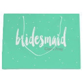 elegante, moderne weiße Minzbräute Große Geschenktüte (Vorderseite)