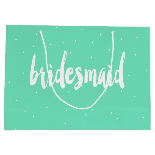 elegante, moderne weiße Minzbräute Große Geschenktüte (Rückseite)