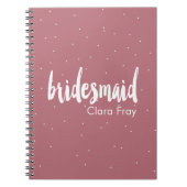 elegante moderne weiße rosa Brautjungfer Notizblock (Vorderseite)