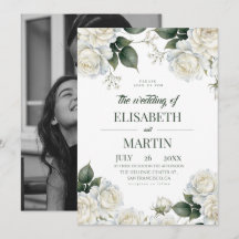 Elegante moderne weiße Rosen Blumen Hochzeit