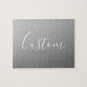 Elegante moderne weiße Schrift mit grauem Farbverl Puzzle