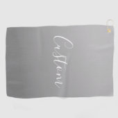 Elegante, moderne, weiße Schrift mit grauem Gradie Golfhandtuch (Horizontal)