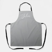 Elegante, moderne, weiße Schrift mit grauem Gradie Schürze (Vorderseite)