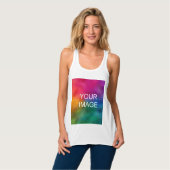 Elegante moderne weiße Vorlage Trendy Upload Bild Tank Top (Vorderseite Vollansicht)