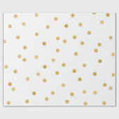 Elegante moderne weißes Goldconfetti-Punkte Geschenkpapier (Flach)