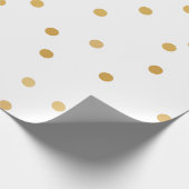 Elegante moderne weißes Goldconfetti-Punkte Geschenkpapier (Ecke)
