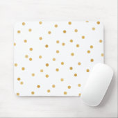 Elegante moderne weißes Goldconfetti-Punkte Mousepad (Mit Mouse)